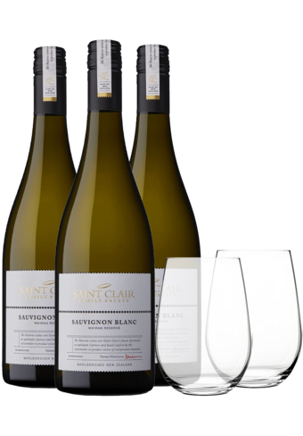 Saint Clair Wairau Reserve Sauvignon Blanc 2024 3-Pack W/ Riedel O Glass Set-BP_131436